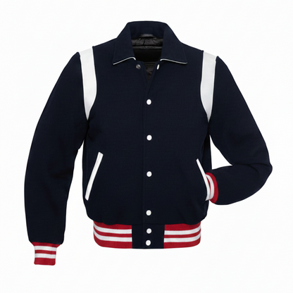 Varsity Jacket – Navy/Red/White – Image 1