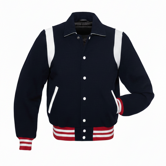 Varsity Jacket – Navy/Red/White – Image 1