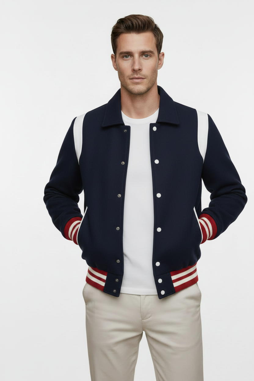 Varsity Jacket – Navy/Red/White – Image 4